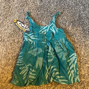 Palmwave Blue and White Tank Dress Hawaiian theme infant girls Size 6-12 months.